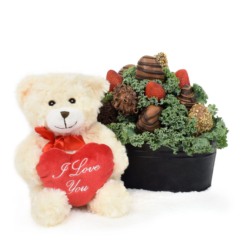 teddy bear and chocolate delivery