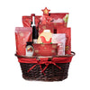 Christmas Delights Wine Gift Basket, Wine Gift Baskets, Gourmet Gift Baskets, Chocolate Gift Baskets, Xmas Gifts, Wine, Cookies, Pretzels, Chocolates, Jam, Popcorn, Chips, Christmas Gift Baskets, Canada Delivery