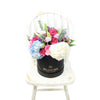 Pastel Floral Box Arrangement, Floral Gifts, Mother's Day Gift Baskets, Mixed Floral Hat Box, Mixed Floral Arrangement, Toronto Same Day Delivery
