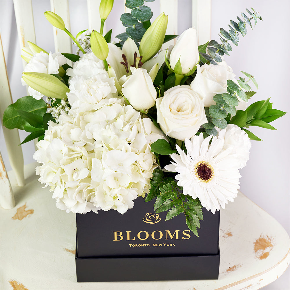 Pops of Joy Floral Centerpiece - Mixed Floral Hat Box - Same Day Toronto Delivery