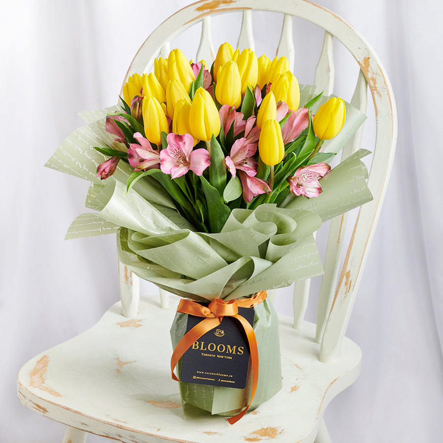 Tulip and alstroemeria mixed bouquet. Same Day Toronto Delivery.