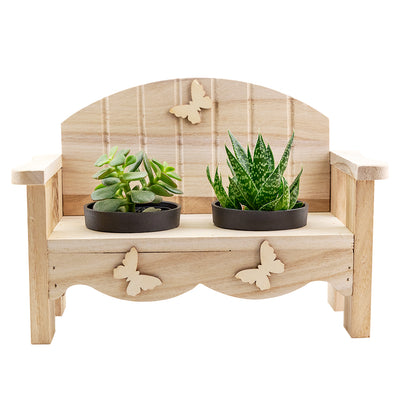 Succulent Greenhouse planter bench arrangement with a potted succulent. Same Day Toronto Delivery