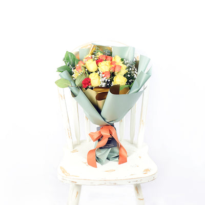 Mixed Yellow and Orange Rose Bouquet - Toronto Delivery