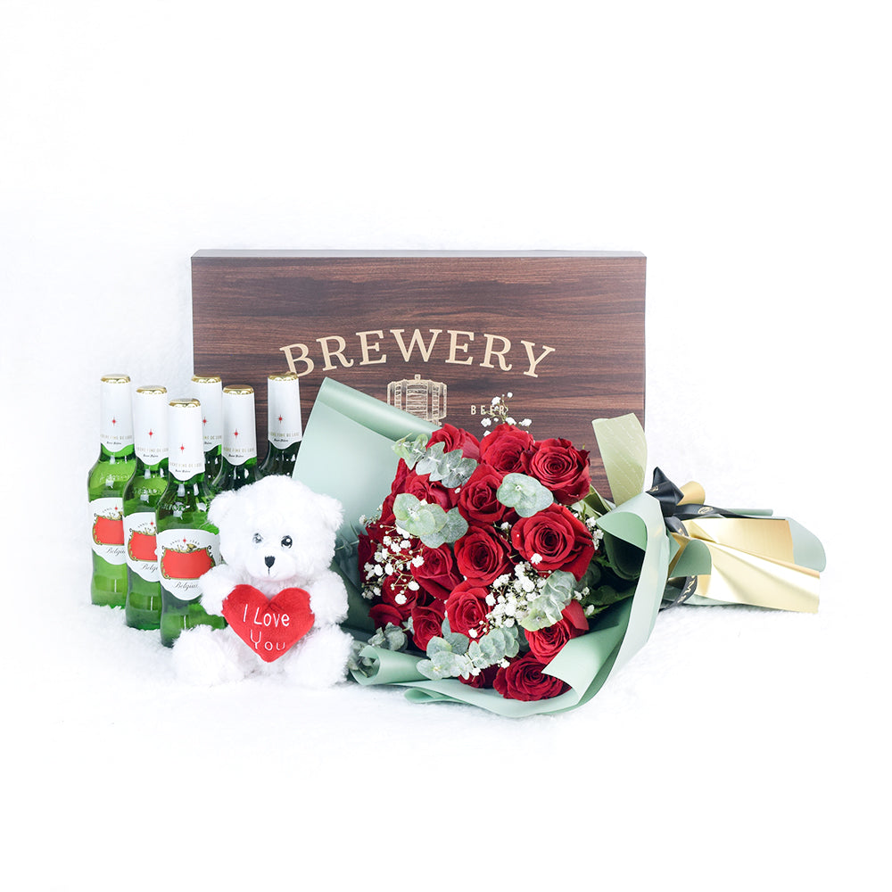 Rose Bouquet - Beer - Bear - Flower Delivery Toronto -Same Day