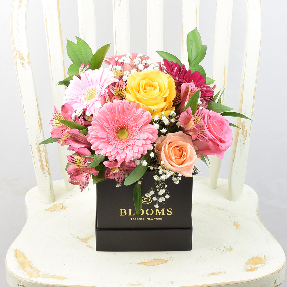 Mix Flower Hat Box Arrangement - Toronto Same Day Delivery