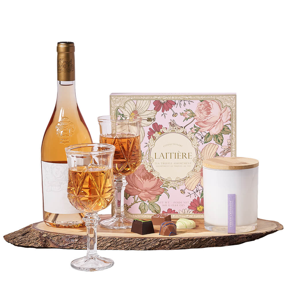 Wine & Fine Things Set, wine gift, wine, chocolate gift, chocolate, candle gift, candle, gourmet gift, gourmet