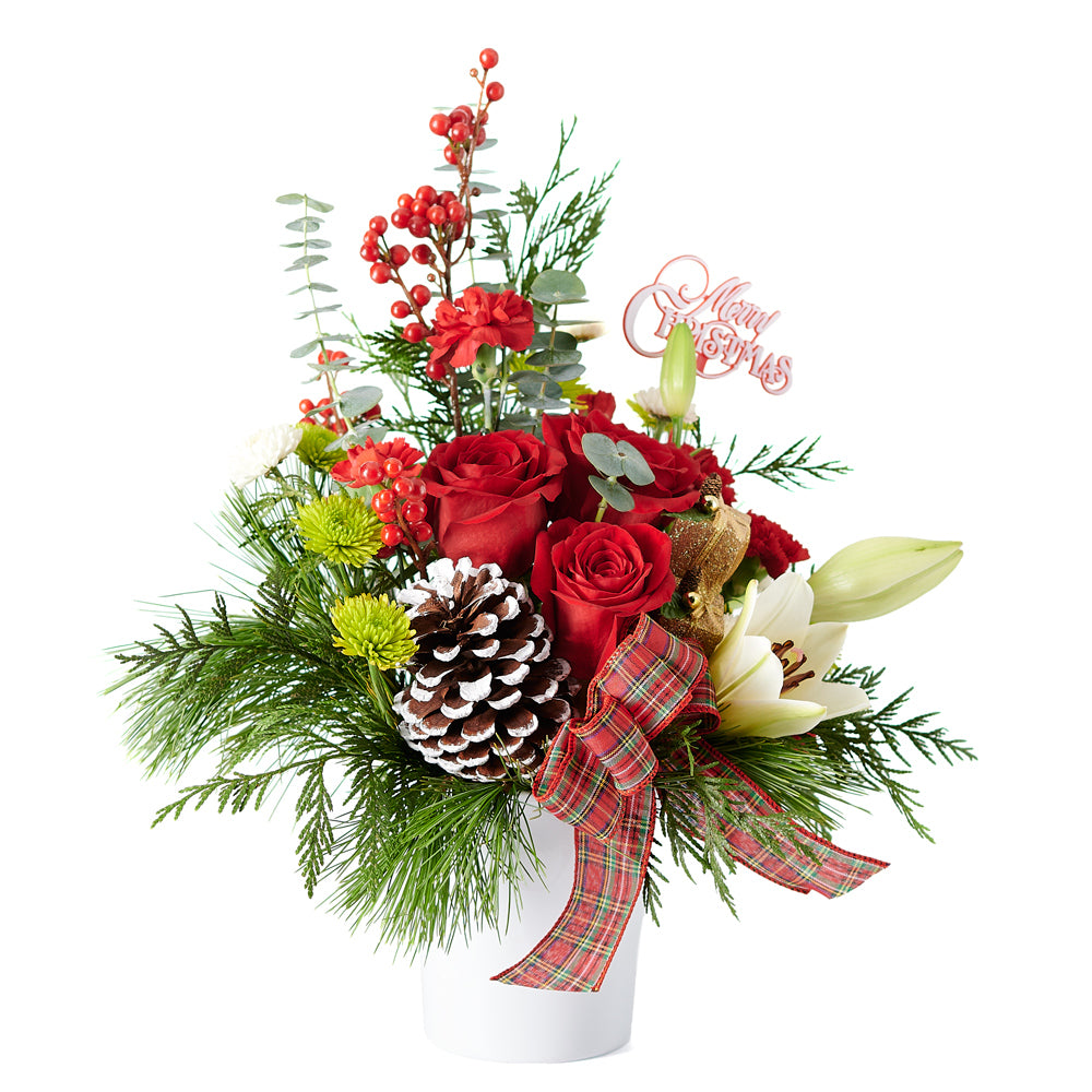Mixed flower arrangement,  holiday,  christmas,  Mixed Floral Arrangement,  Floral Arrangement,  Floral Gift,  Set 24006-2021, holiday arrangement delivery, delivery holiday arrangement, christmas flowers canada, canada christmas flowers, toronto