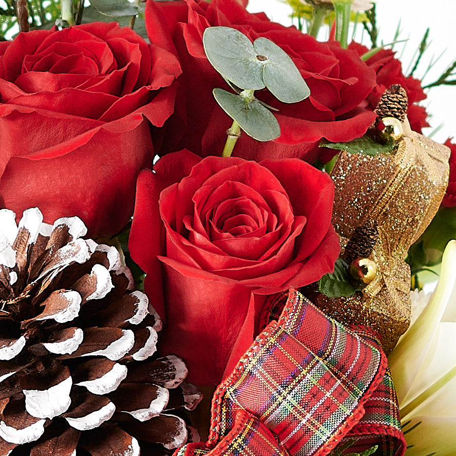 Mixed flower arrangement,  holiday,  christmas,  Mixed Floral Arrangement,  Floral Arrangement,  Floral Gift,  Set 24006-2021, holiday arrangement delivery, delivery holiday arrangement, christmas flowers canada, canada christmas flowers, toronto
